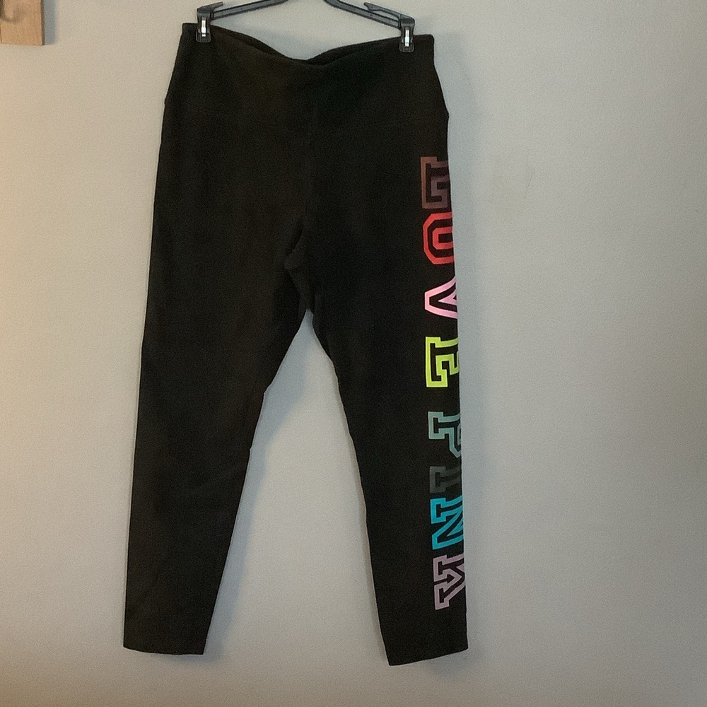 Womens PINK black leggings “Love Pink”